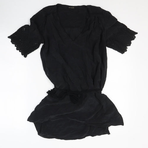 Mossimo Dutti Womens Black  Polyester Basic Blouse Size 10 V-Neck