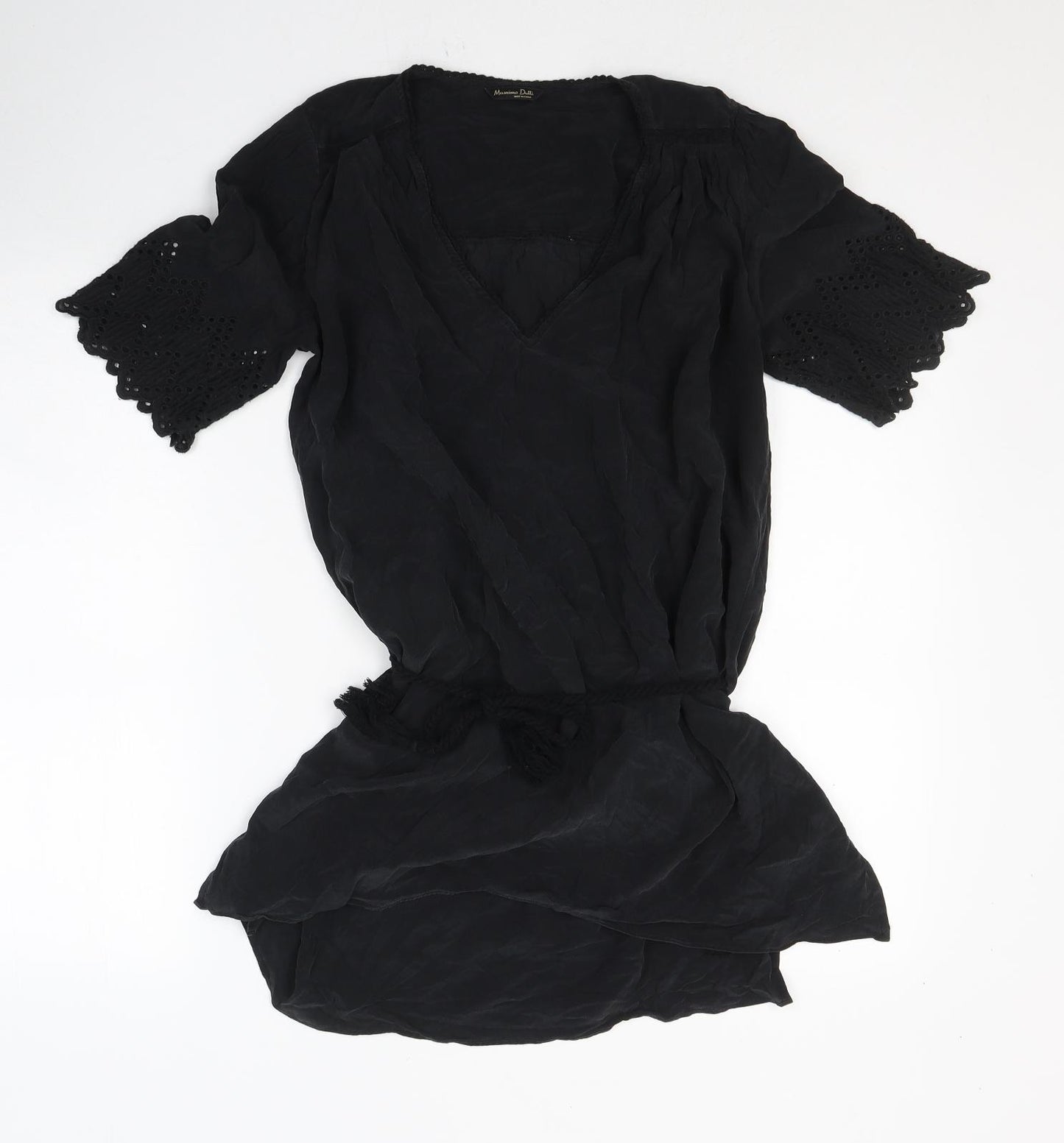 Mossimo Dutti Womens Black  Polyester Basic Blouse Size 10 V-Neck