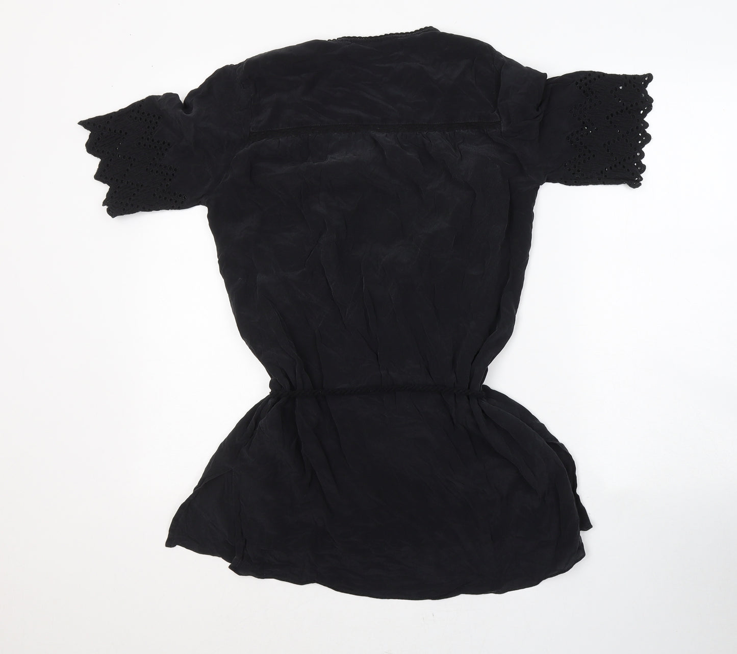 Mossimo Dutti Womens Black  Polyester Basic Blouse Size 10 V-Neck