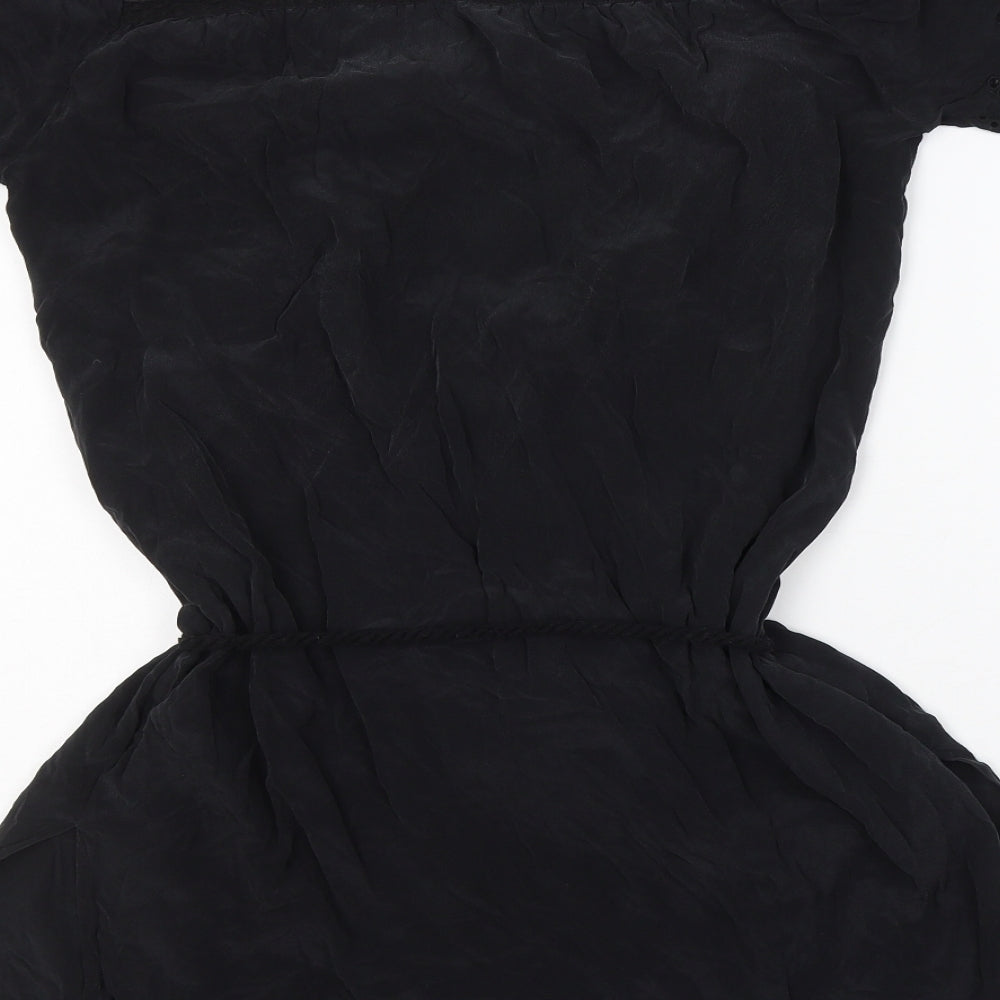 Mossimo Dutti Womens Black  Polyester Basic Blouse Size 10 V-Neck