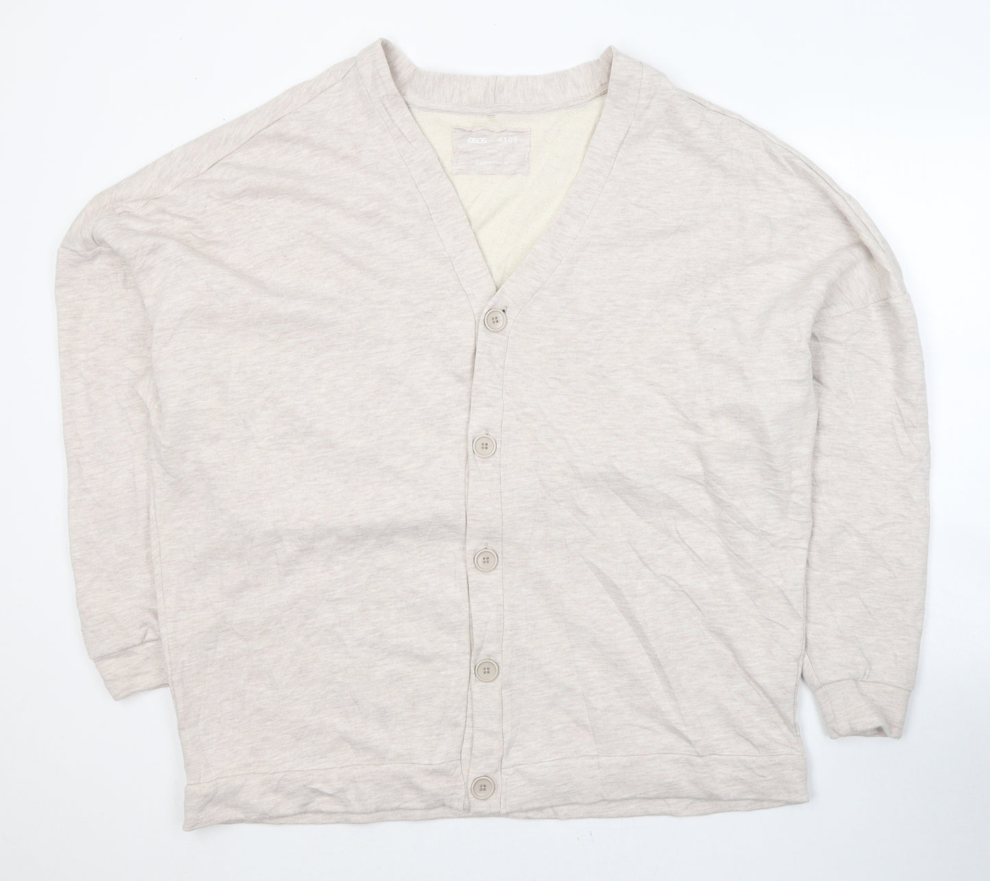 ASOS Mens Beige V-Neck  Cotton Cardigan Jumper Size S