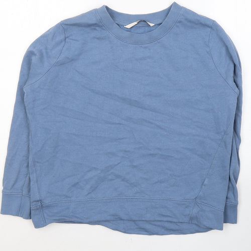 TU Womens Blue Round Neck  Cotton Pullover Jumper Size 12