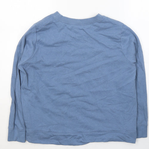 TU Womens Blue Round Neck  Cotton Pullover Jumper Size 12
