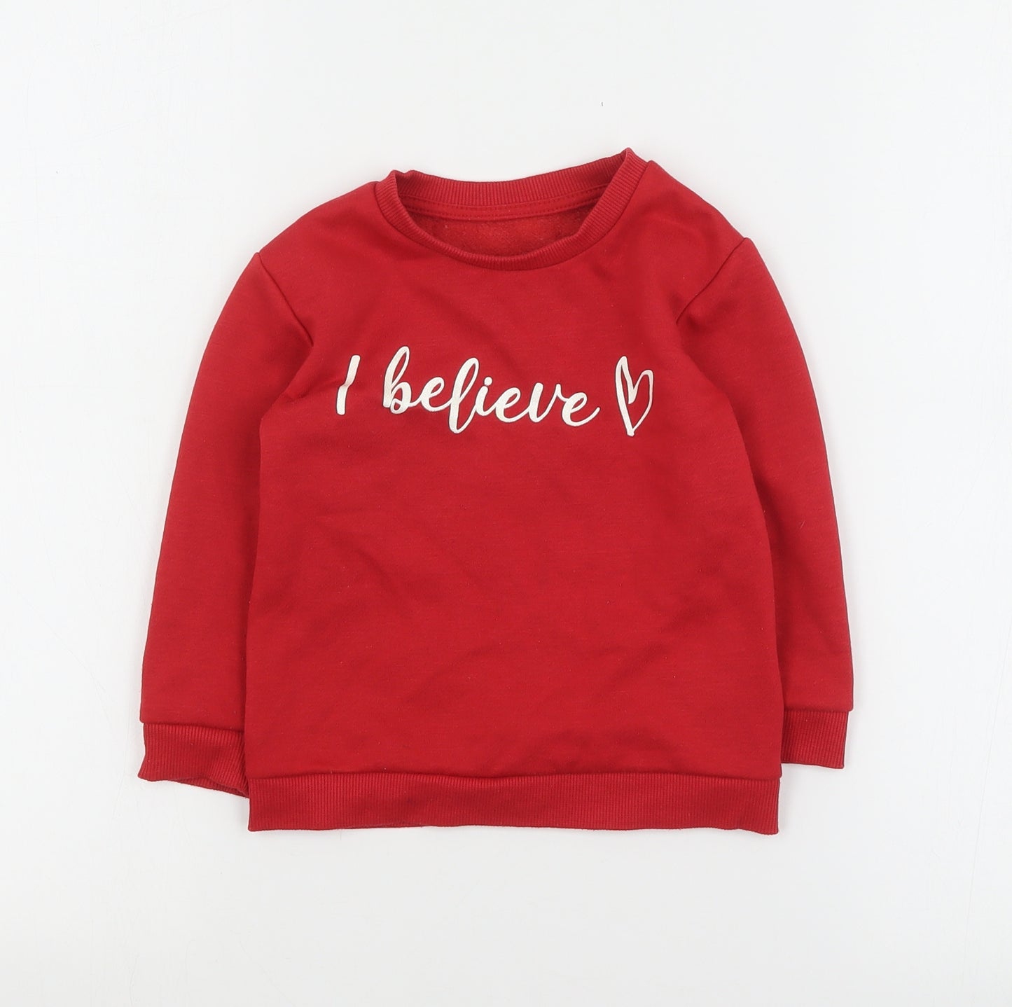 Matalan Girls Red  Polyester Pullover Sweatshirt Size 2-3 Years  Pullover - Christmas