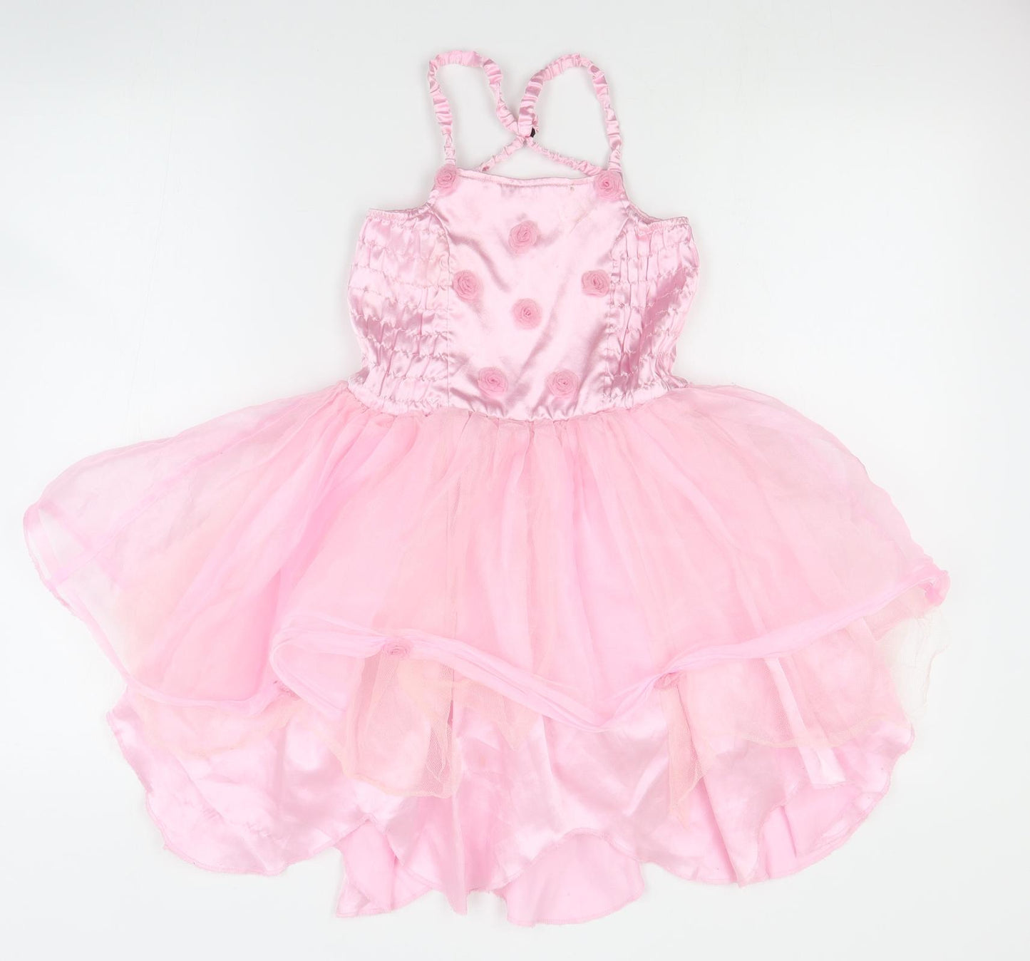 NEXT Girls Pink  Polyester Tutu Dress  Size 7-8 Years  Square Neck Pullover