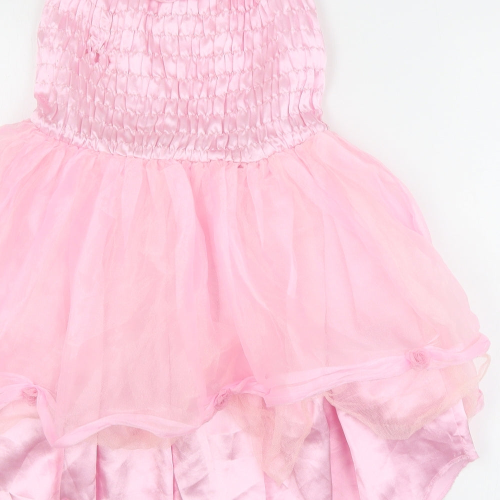 NEXT Girls Pink  Polyester Tutu Dress  Size 7-8 Years  Square Neck Pullover
