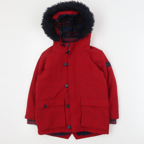 NEXT Boys Red   Puffer Jacket Coat Size 4-5 Years  Zip