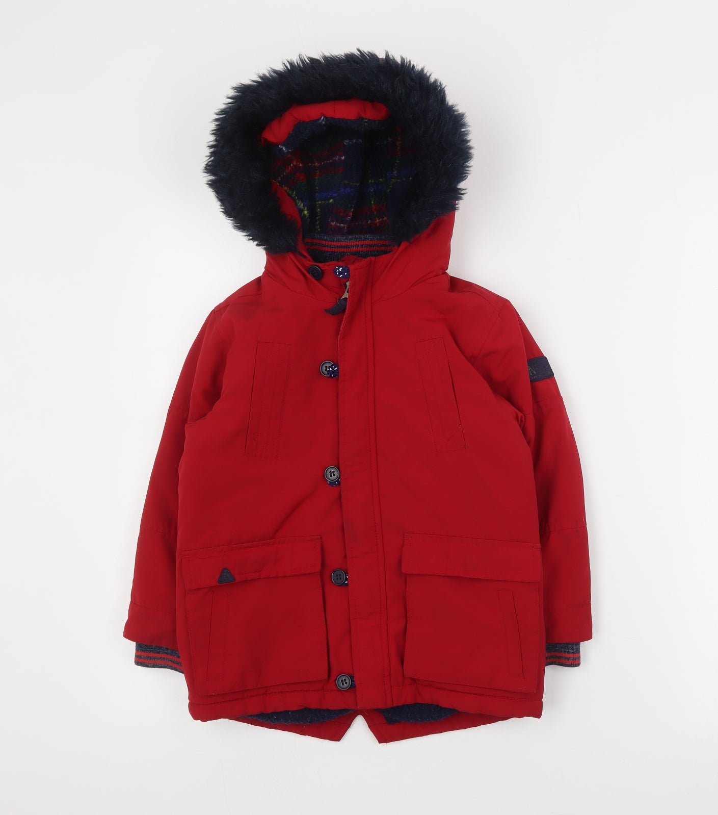 NEXT Boys Red   Puffer Jacket Coat Size 4-5 Years  Zip