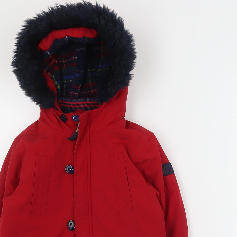 NEXT Boys Red   Puffer Jacket Coat Size 4-5 Years  Zip