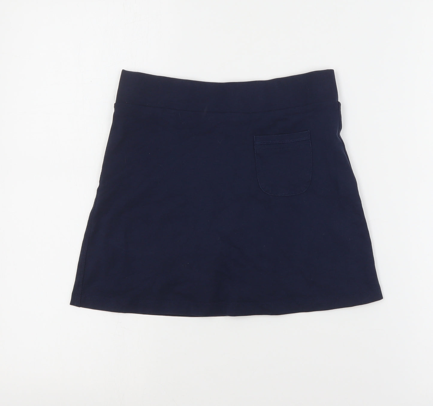 Marks and Spencer Girls Blue  Cotton A-Line Skort Size 9-10 Years  Regular Pull On