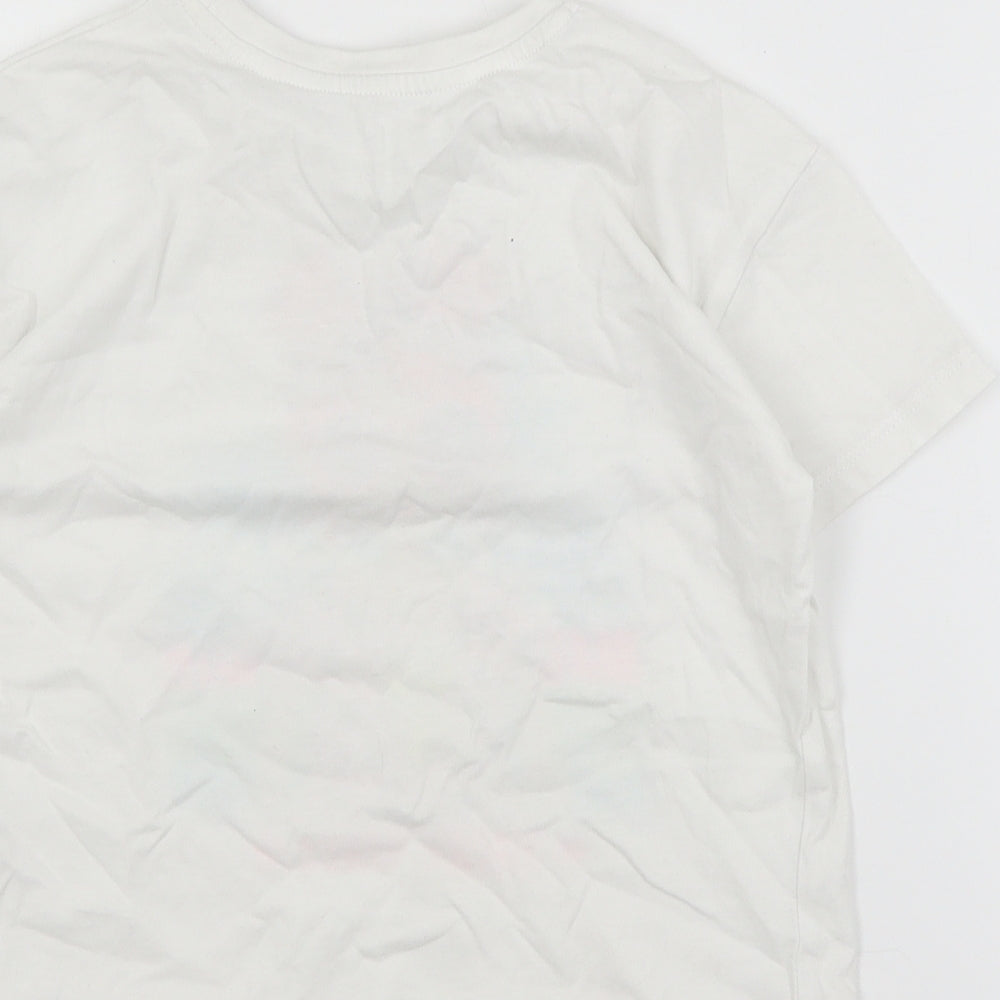 Dunnes Girls White  Cotton Basic T-Shirt Size 5-6 Years Crew Neck Pullover