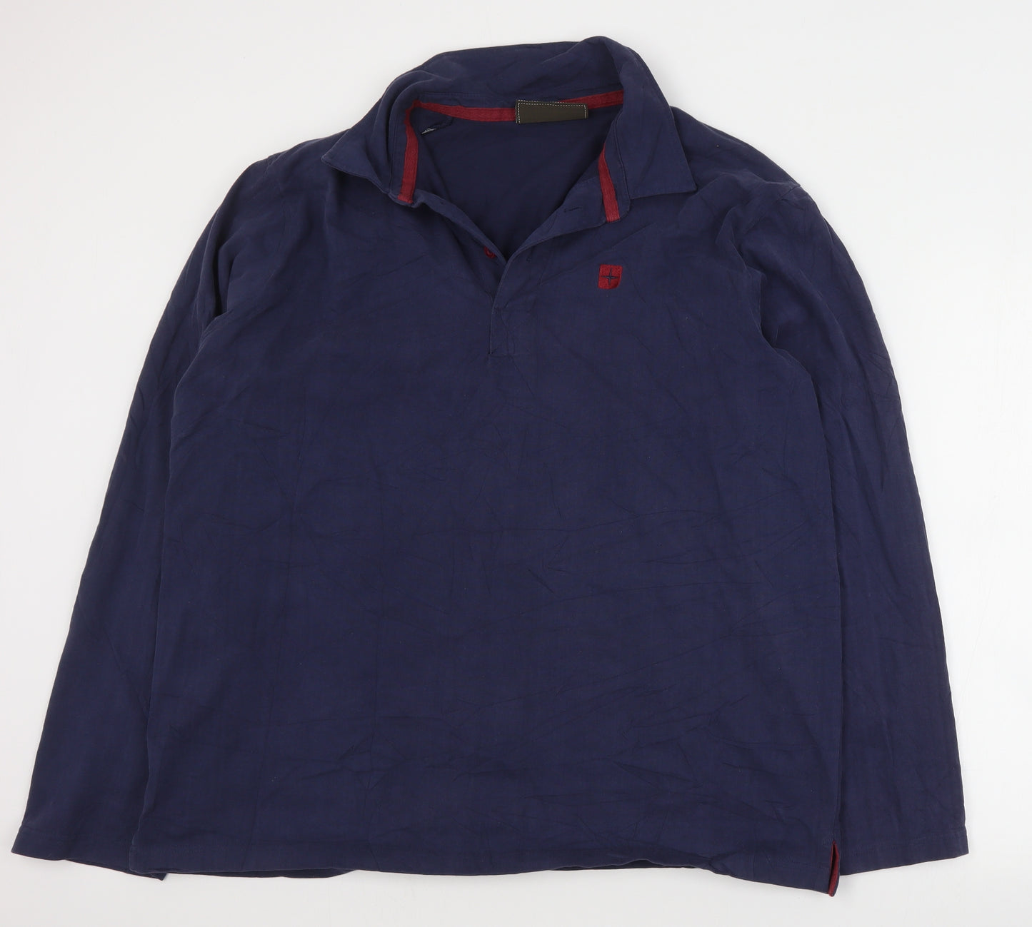 Mountain Warehouse Mens Blue  Cotton  Polo Size L Collared Button
