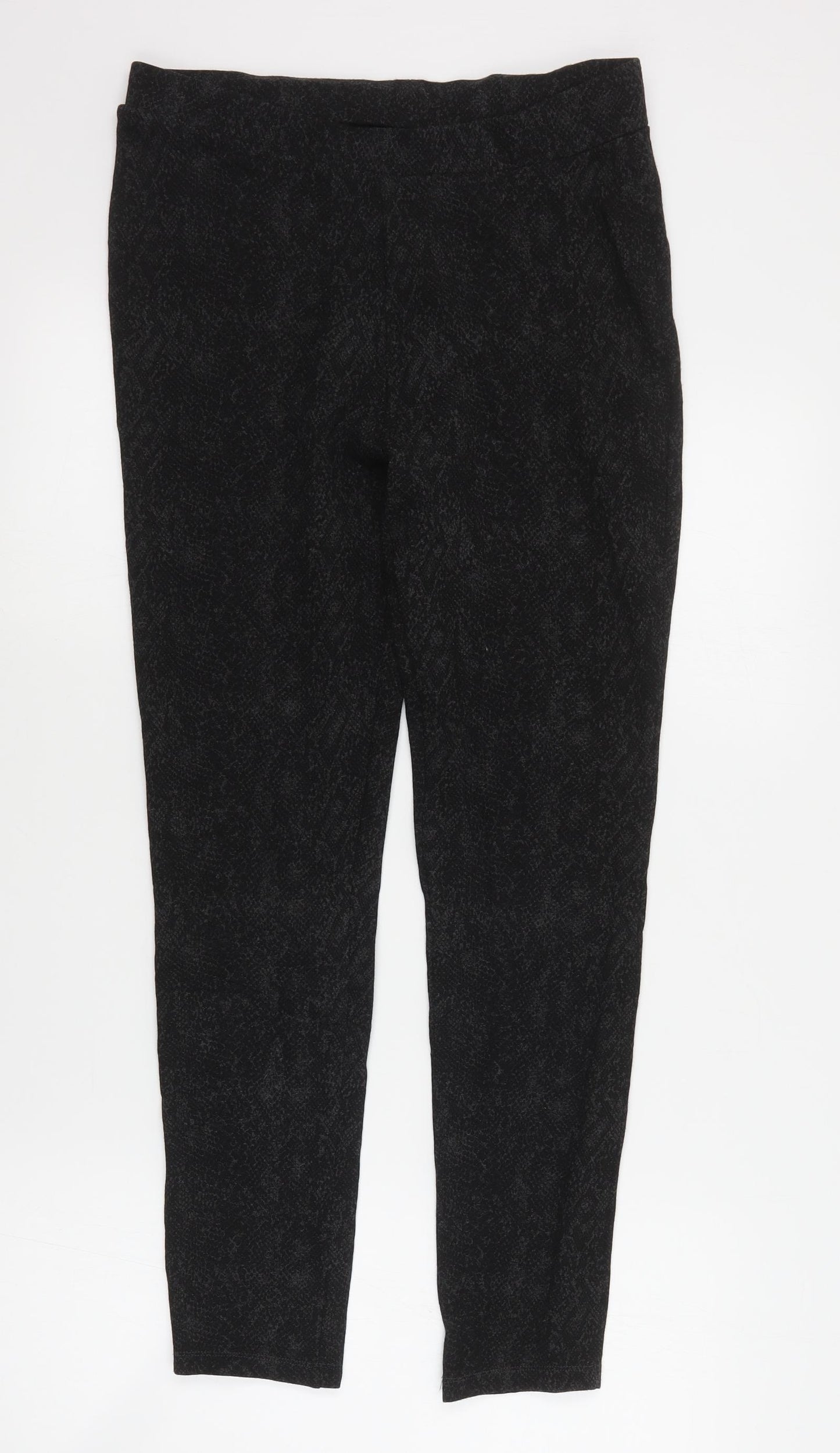 Marks and Spencer Womens Grey Animal Print Viscose Jogger Trousers Size 12 L26 in Regular  - Leggings