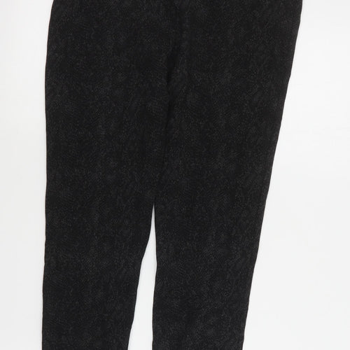 Marks and Spencer Womens Grey Animal Print Viscose Jogger Trousers Size 12 L26 in Regular  - Leggings
