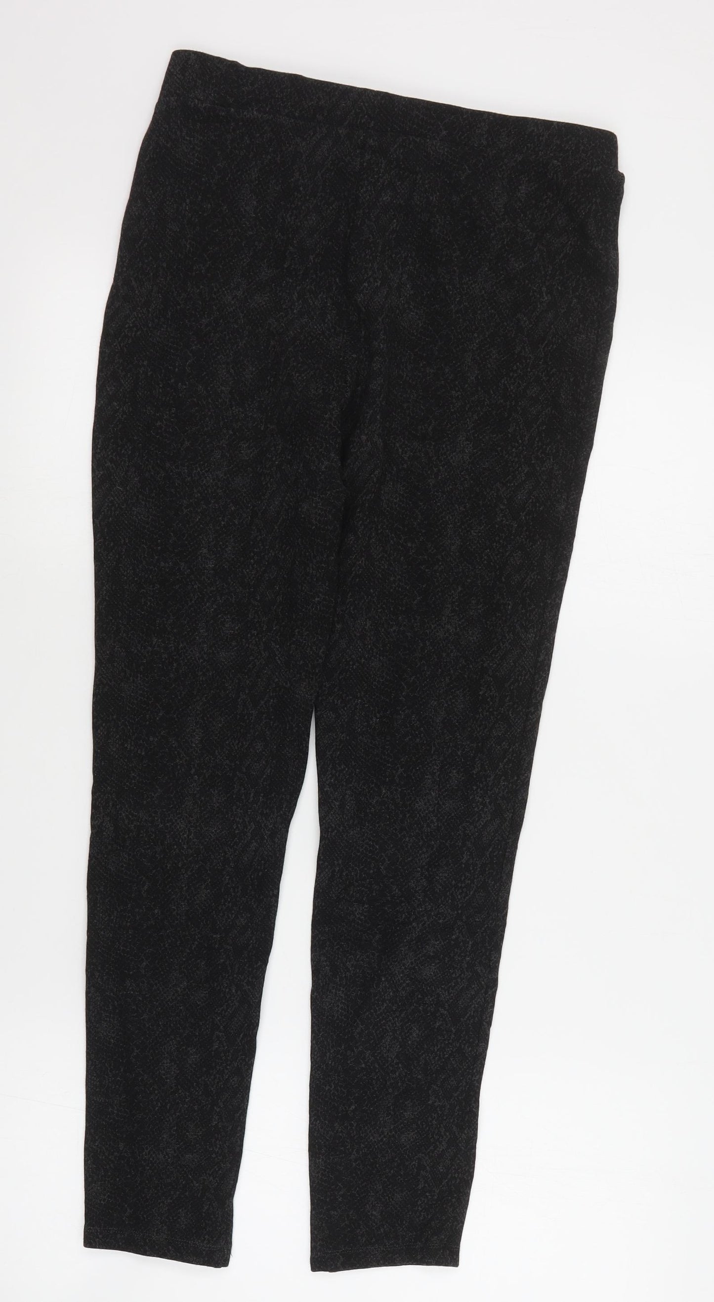 Marks and Spencer Womens Grey Animal Print Viscose Jogger Trousers Size 12 L26 in Regular  - Leggings