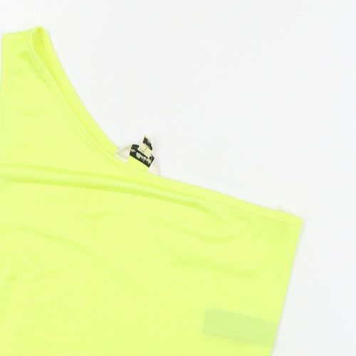 Miss Selfridge Womens Yellow  Polyester Cropped Tank Size 12 Round Neck