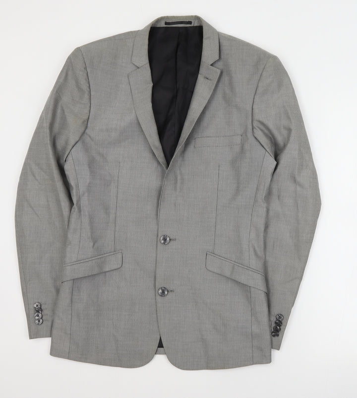 F&F Mens Grey Polyester Jacket Suit Jacket Size M