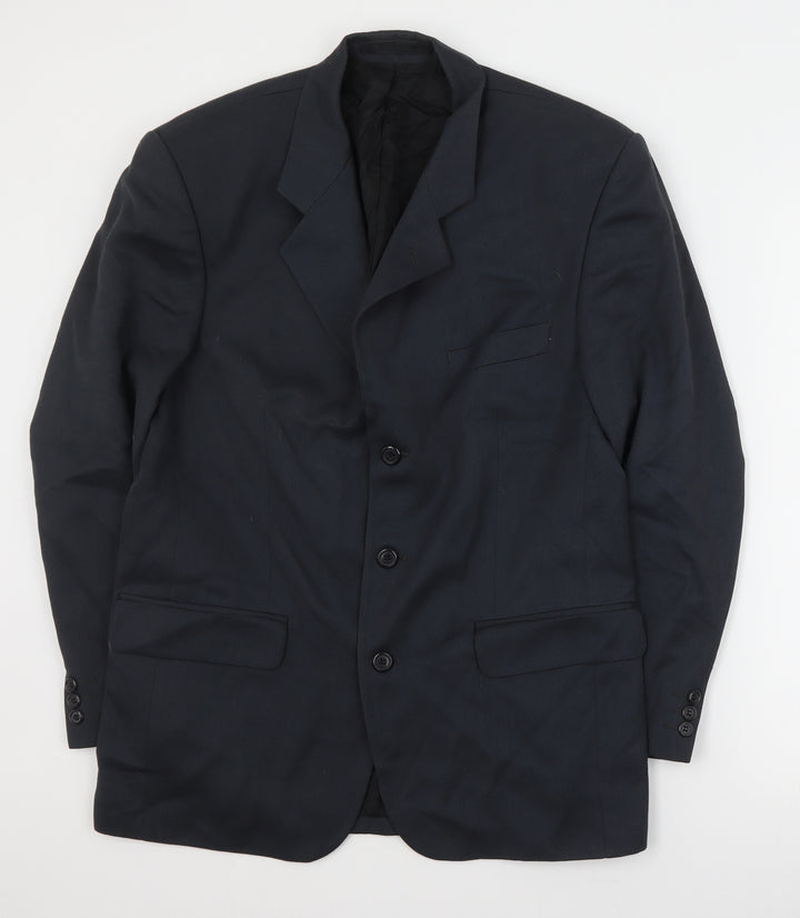 Burton Mens Blue Polyester Jacket Suit Jacket Size L