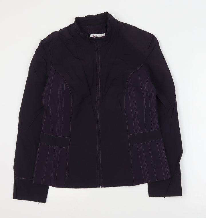 Affinites Womens Purple Jacket Size 16 Zip