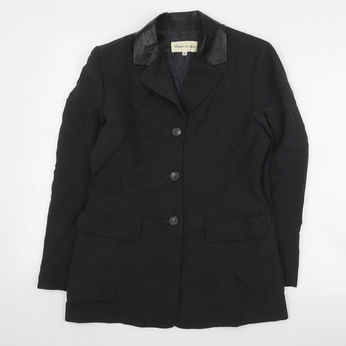 Histoire de Plaire Womens Black  Polyester Jacket Suit Jacket Size M