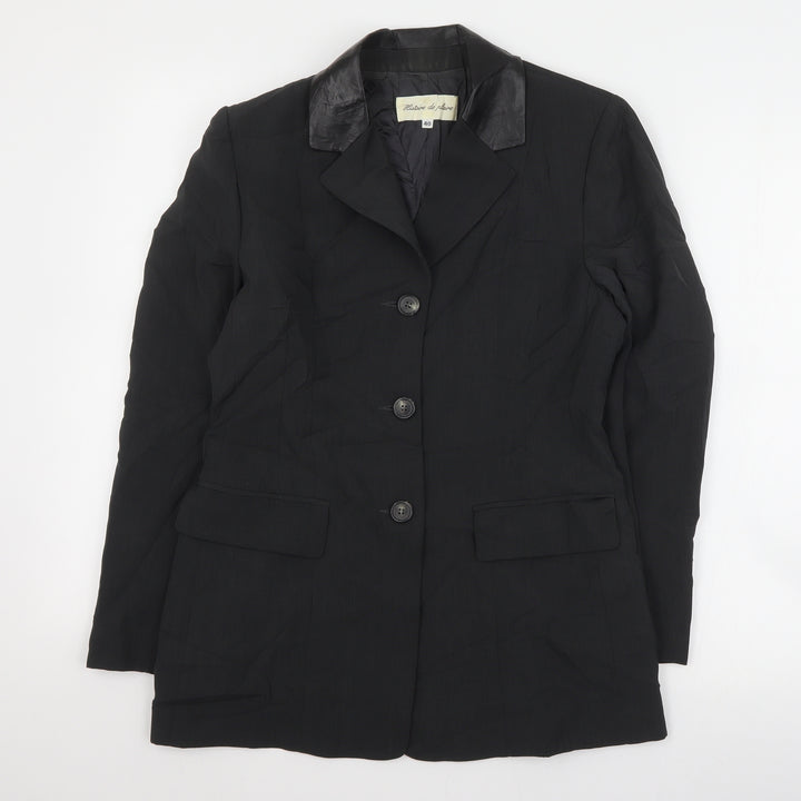 Histoire de Plaire Womens Black Polyester Jacket Suit Jacket Size M