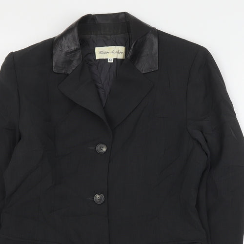Histoire de Plaire Womens Black  Polyester Jacket Suit Jacket Size M
