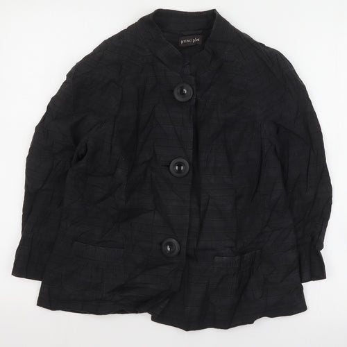 Principles Womens Black Striped  Jacket  Size 14  Button