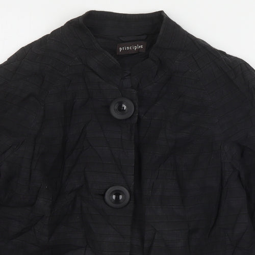 Principles Womens Black Striped  Jacket  Size 14  Button