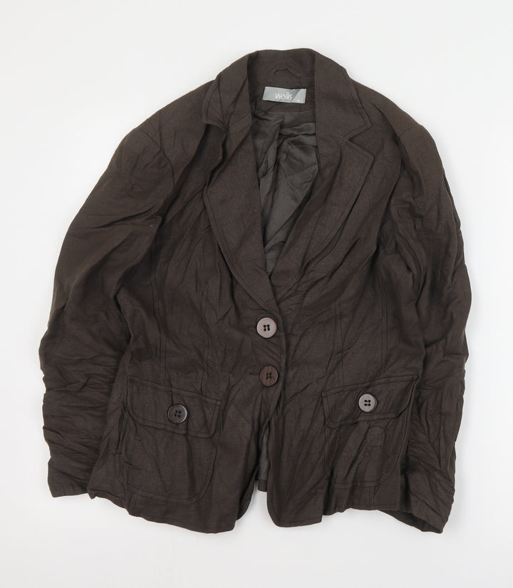 Wallis Womens Brown   Jacket Blazer Size 14  Button