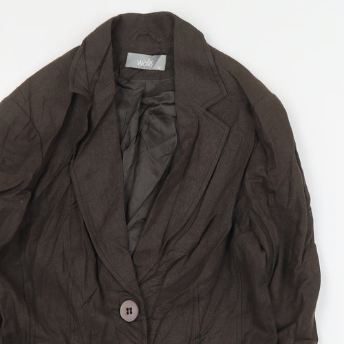 Wallis Womens Brown   Jacket Blazer Size 14  Button
