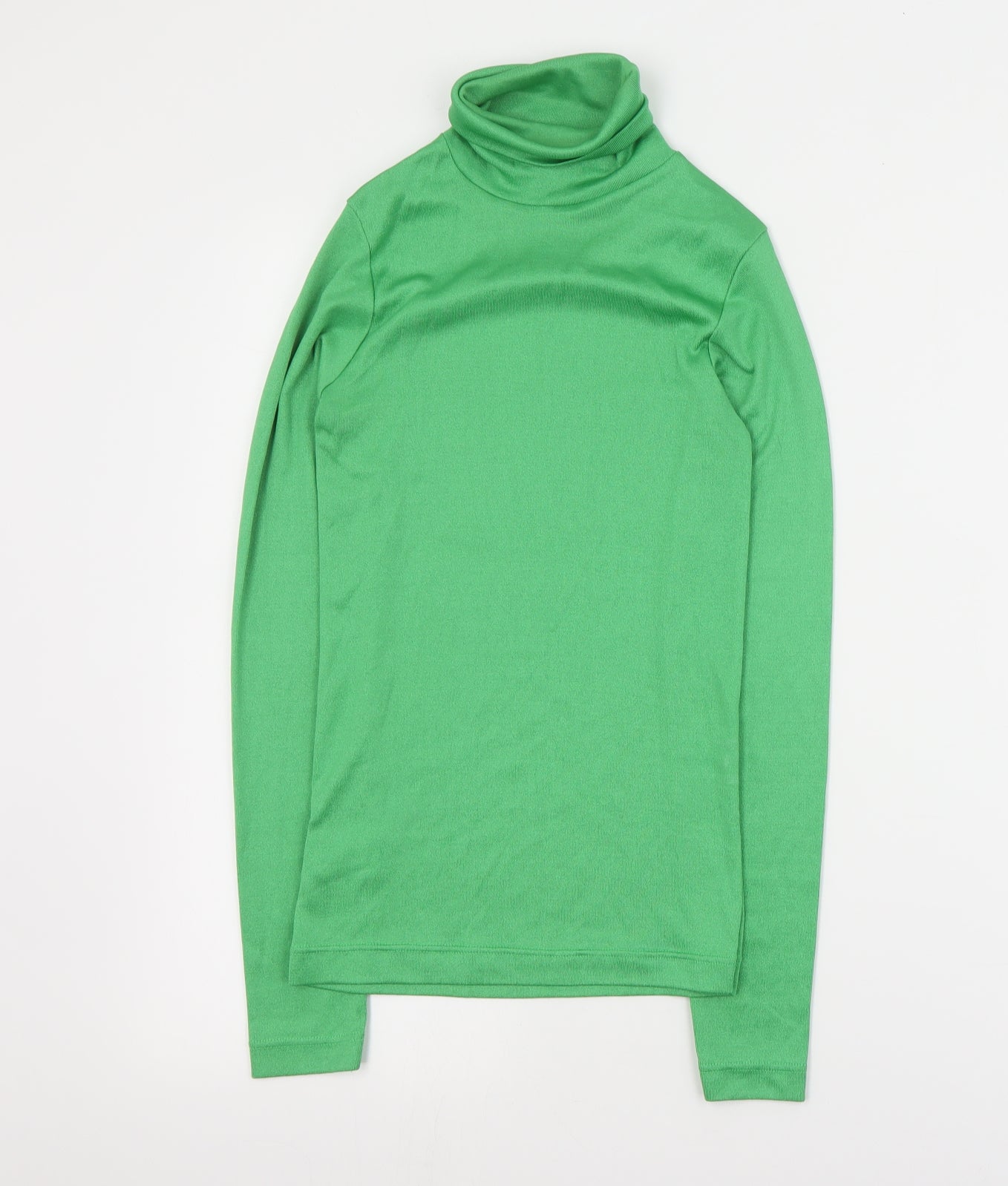 St Michaels Womens Green  Nylon Basic T-Shirt Size 14 Roll Neck