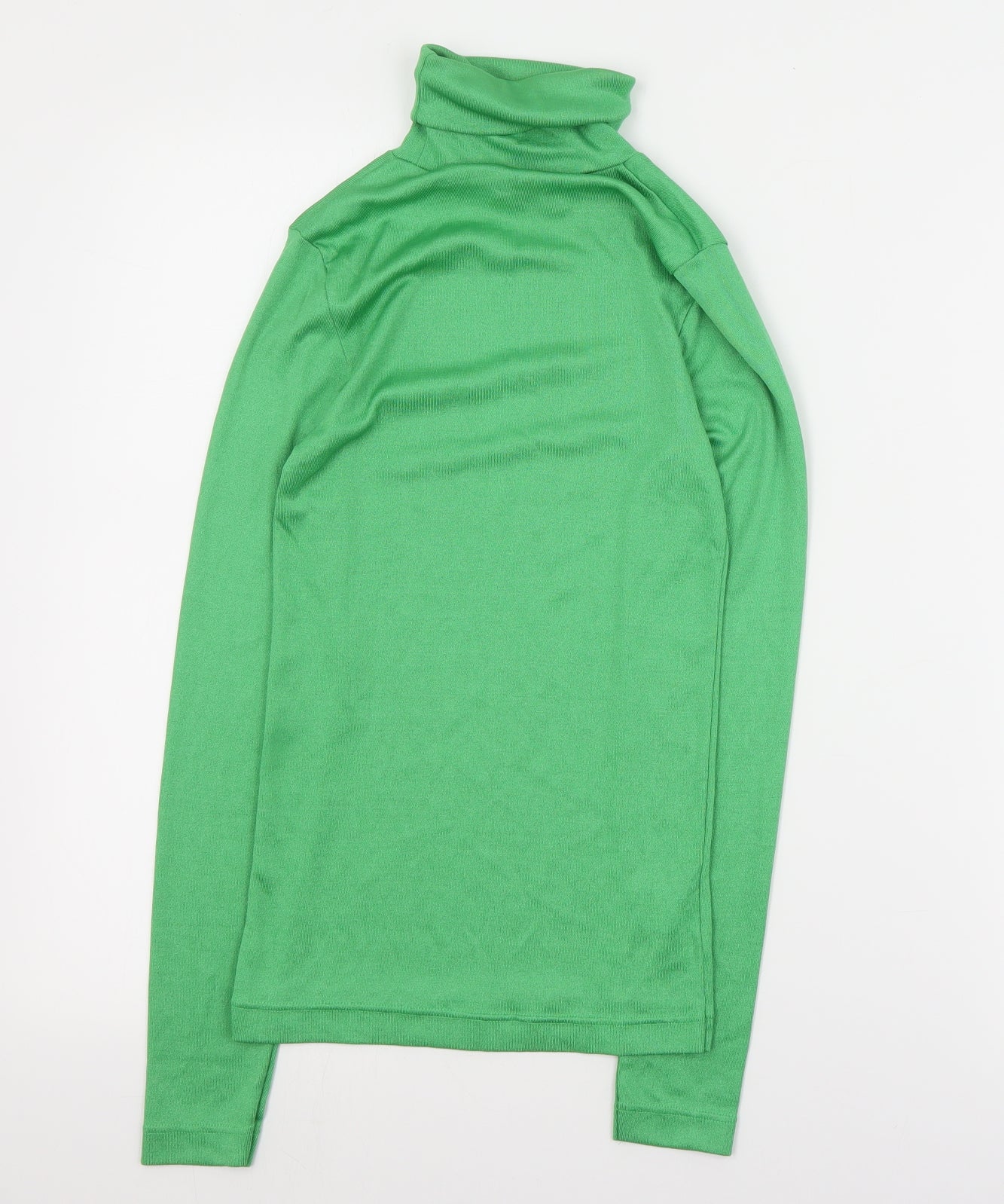 St Michaels Womens Green  Nylon Basic T-Shirt Size 14 Roll Neck