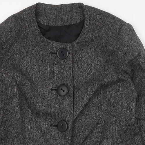 M&Co Womens Grey   Jacket Coat Size 16  Button
