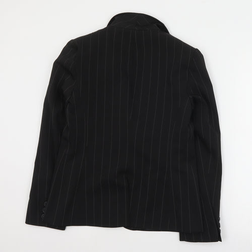 Primark Womens Black Striped Polyester Jacket Suit Jacket Size 12
