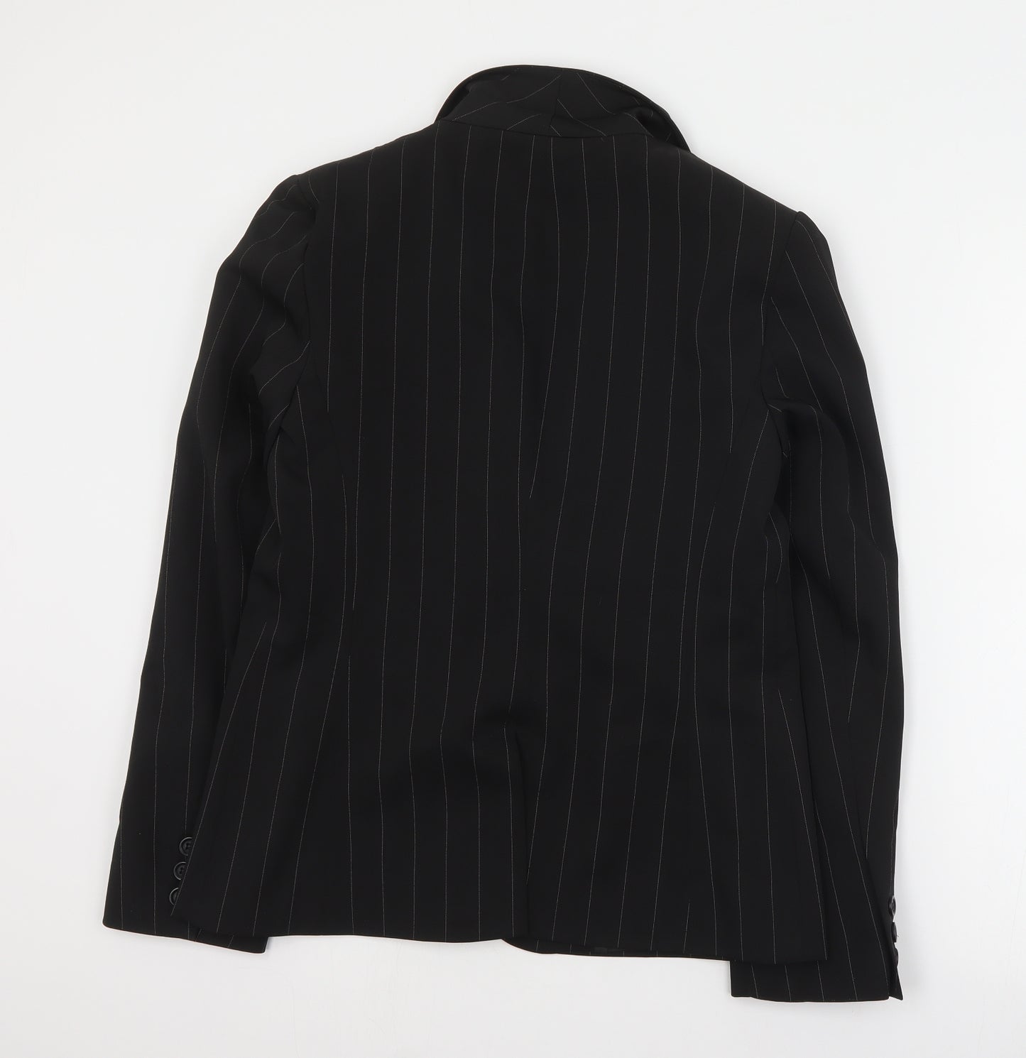 Primark Womens Black Striped Polyester Jacket Suit Jacket Size 12
