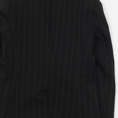 Primark Womens Black Striped Polyester Jacket Suit Jacket Size 12