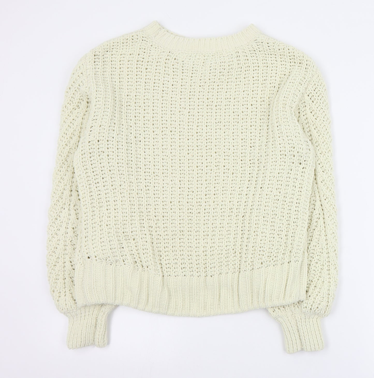 H&M Womens Beige Round Neck  Polyester Pullover Jumper Size XS