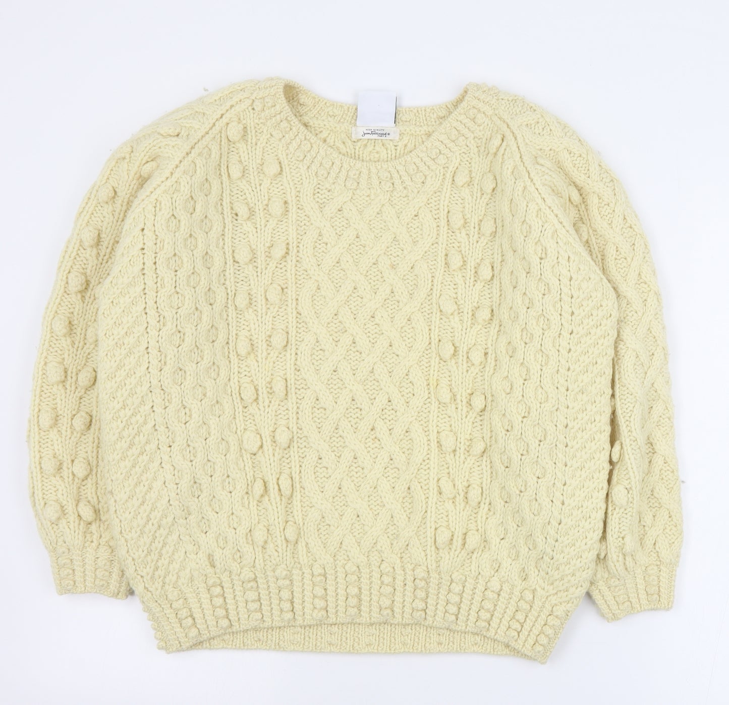 Loving Youth Womens Beige Round Neck  Acrylic Pullover Jumper Size S