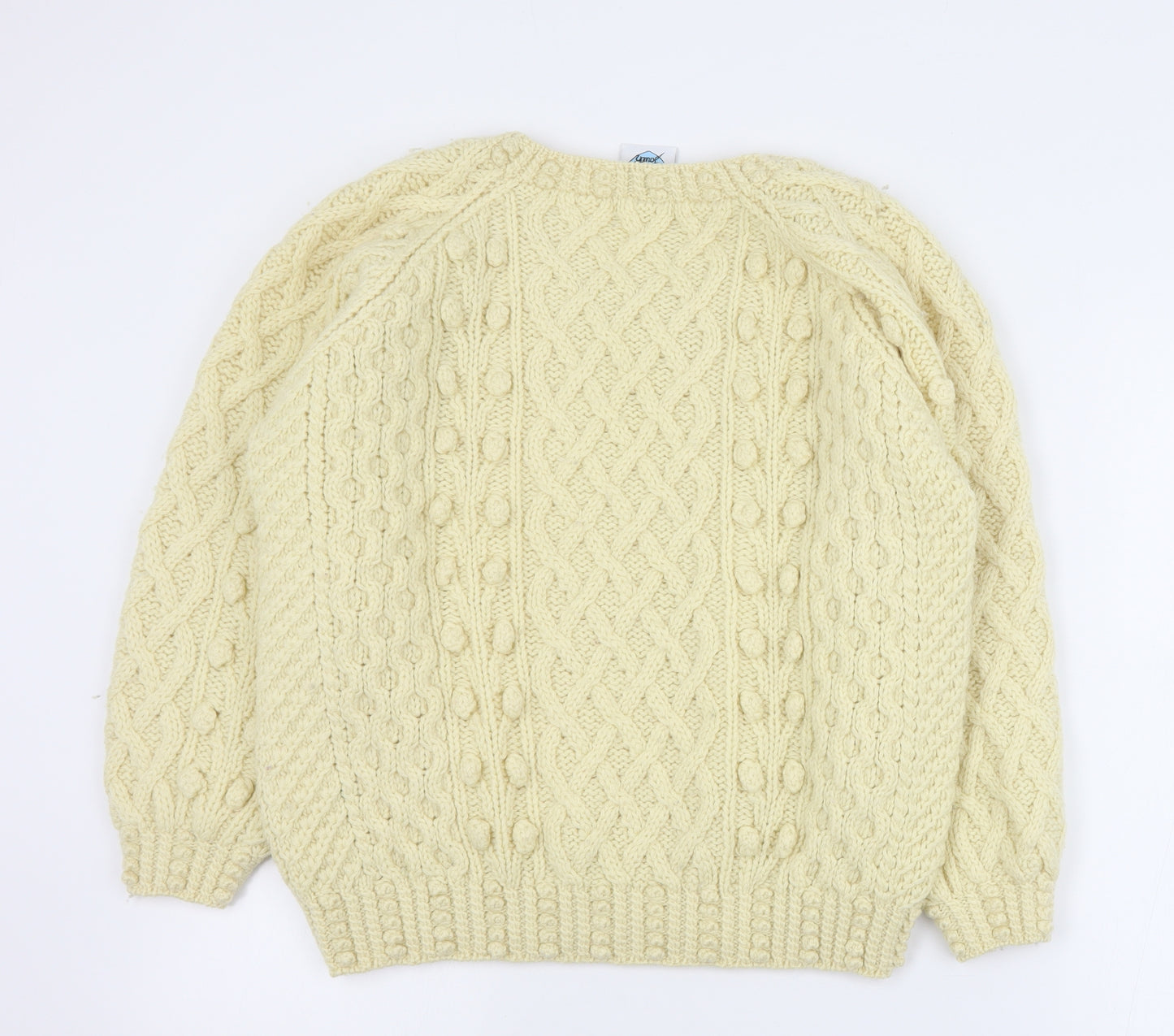 Loving Youth Womens Beige Round Neck  Acrylic Pullover Jumper Size S