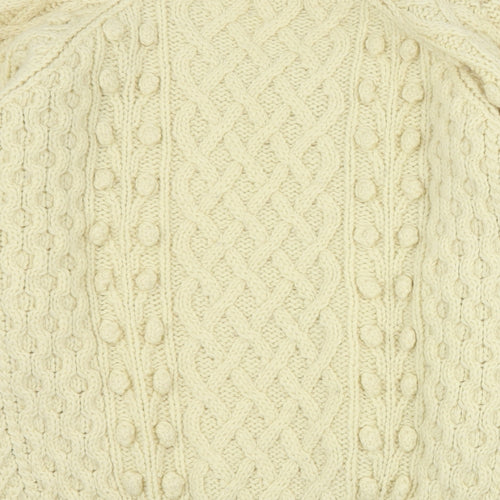 Loving Youth Womens Beige Round Neck  Acrylic Pullover Jumper Size S