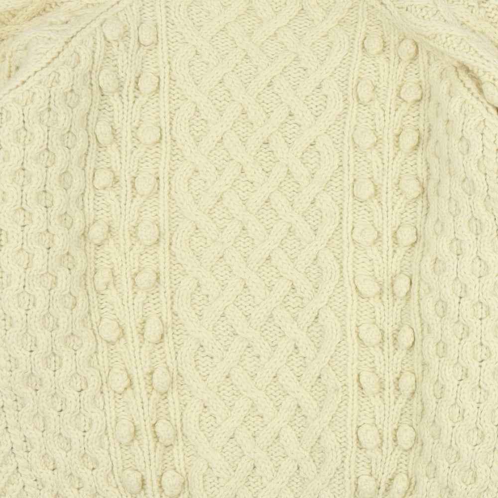 Loving Youth Womens Beige Round Neck  Acrylic Pullover Jumper Size S