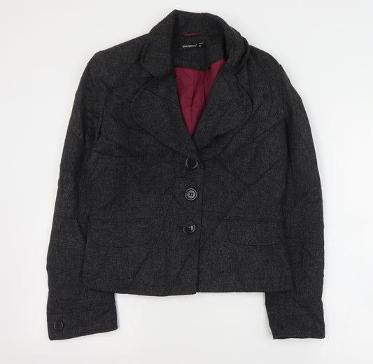 Front view of Primark women’s grey polyester jacket suit jacket, size UK 12