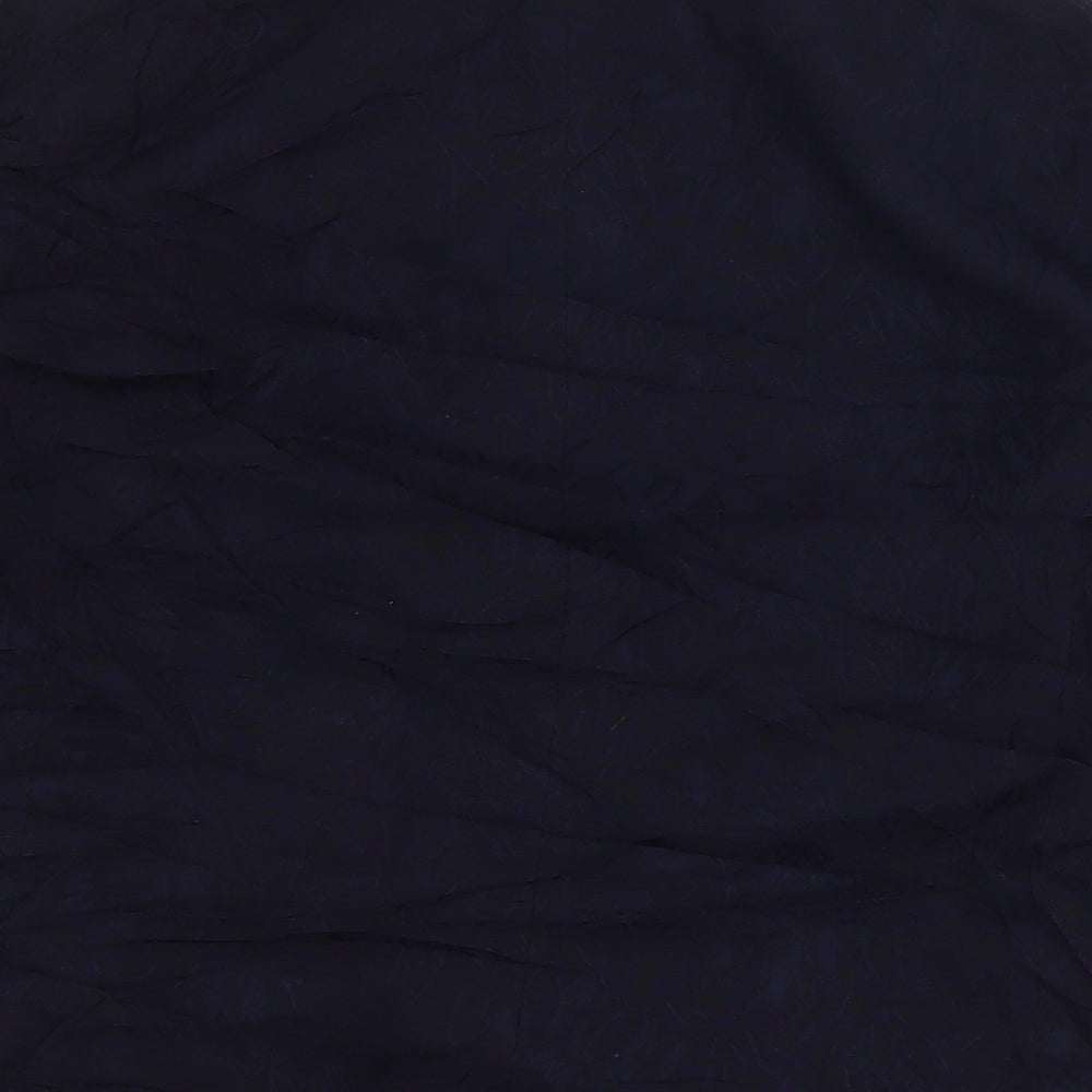 Preworn Womens Blue Floral  Jacket Coat Size 16  Button