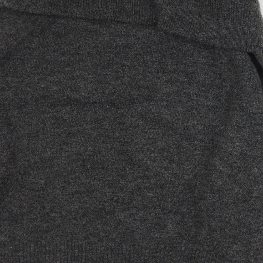H&M Womens Grey Roll Neck  Acrylic Pullover Jumper Size M