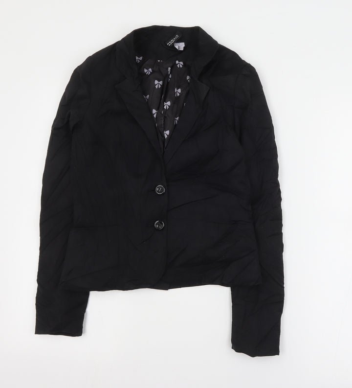 H&M Womens Black   Jacket Blazer Size 8  Button