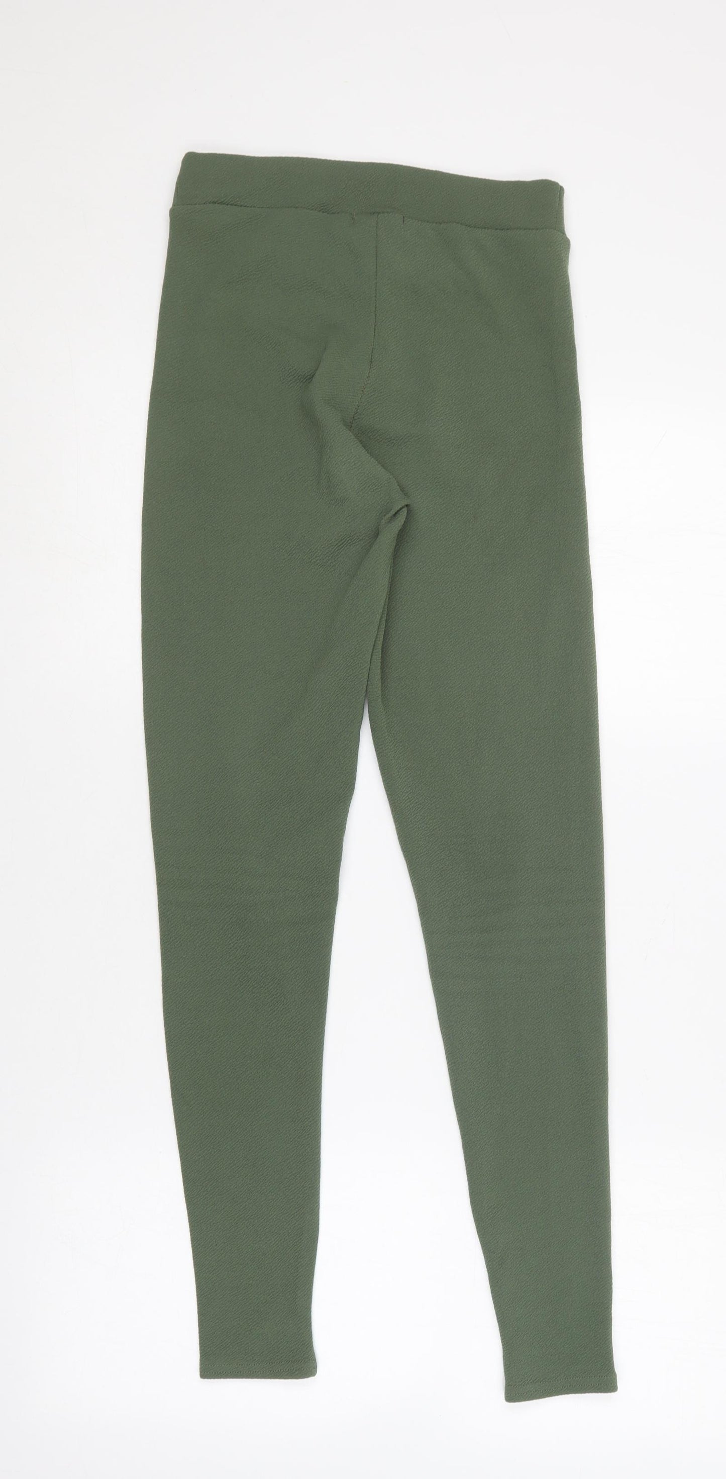 PRETTYLITTLETHING Womens Green  Polyester Jegging Trousers Size 10 L27 in Regular
