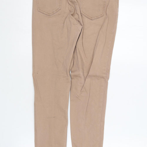Missguided Womens Brown  Cotton Skinny Jeans Size 12 L27.5 in Regular