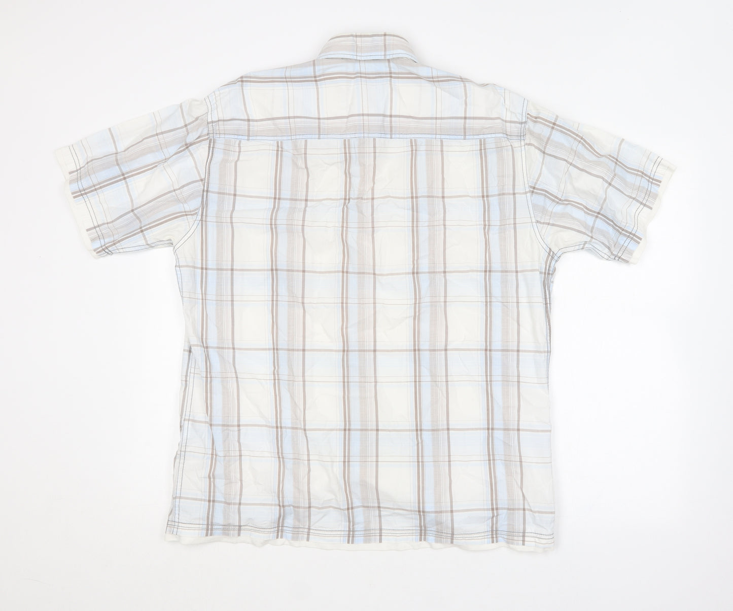 TOM TAILOR Womens Multicoloured Plaid Cotton Camisole Button-Up Size L Collared