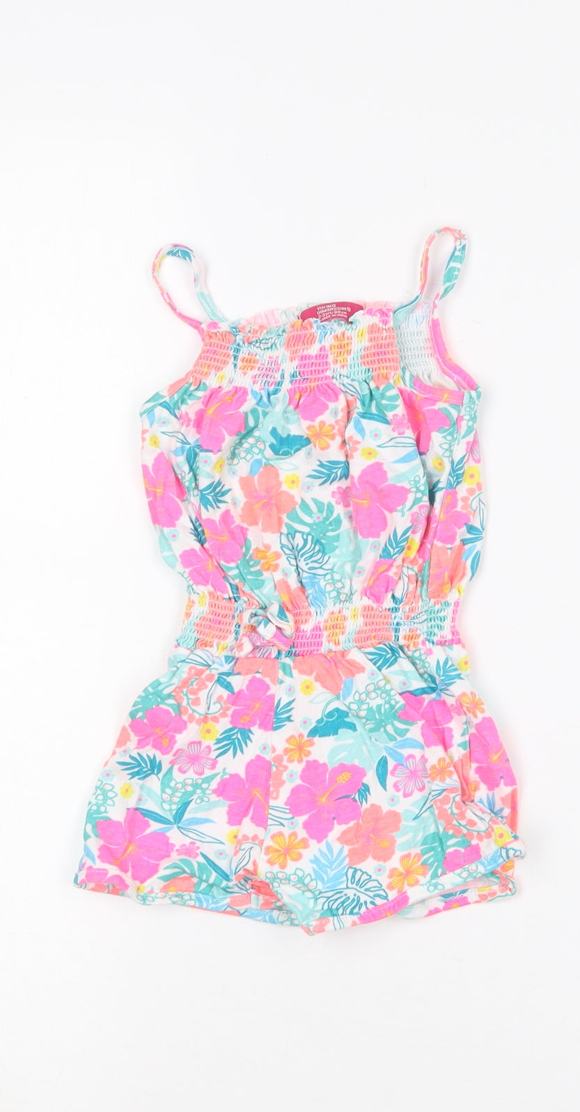 Young Dimension Girls Multicoloured Floral Cotton Playsuit One-Piece Size 2-3 Years