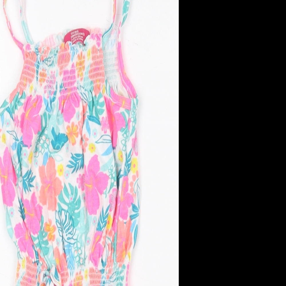 Young Dimension Girls Multicoloured Floral Cotton Playsuit One-Piece Size 2-3 Years